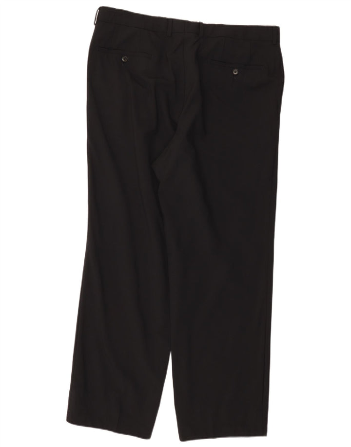 Damskie proste spodnie garniturowe Hugo Boss W36 L30 Czarne