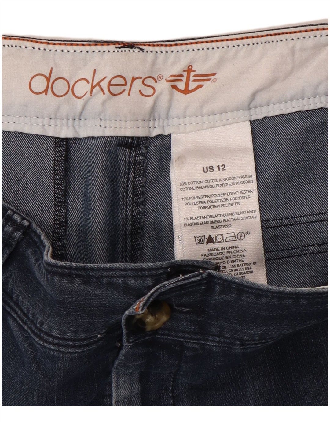 Damskie spodenki jeansowe Dockers US 12 Large W34 Granatowa bawełna