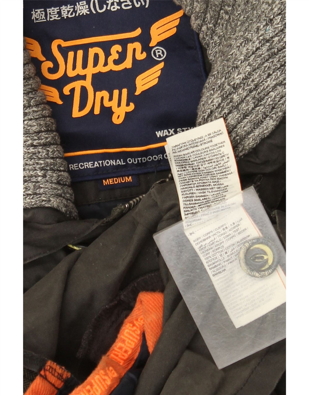 Męska kurtka użytkowa Superdry UK 38, średnia czarna, bawełniana