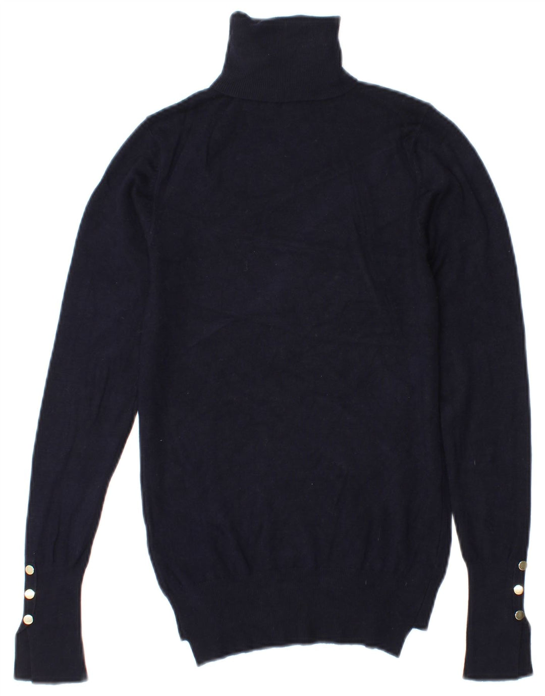 Sweter damski Zara z wywijanym dekoltem UK 10, mały, granatowy