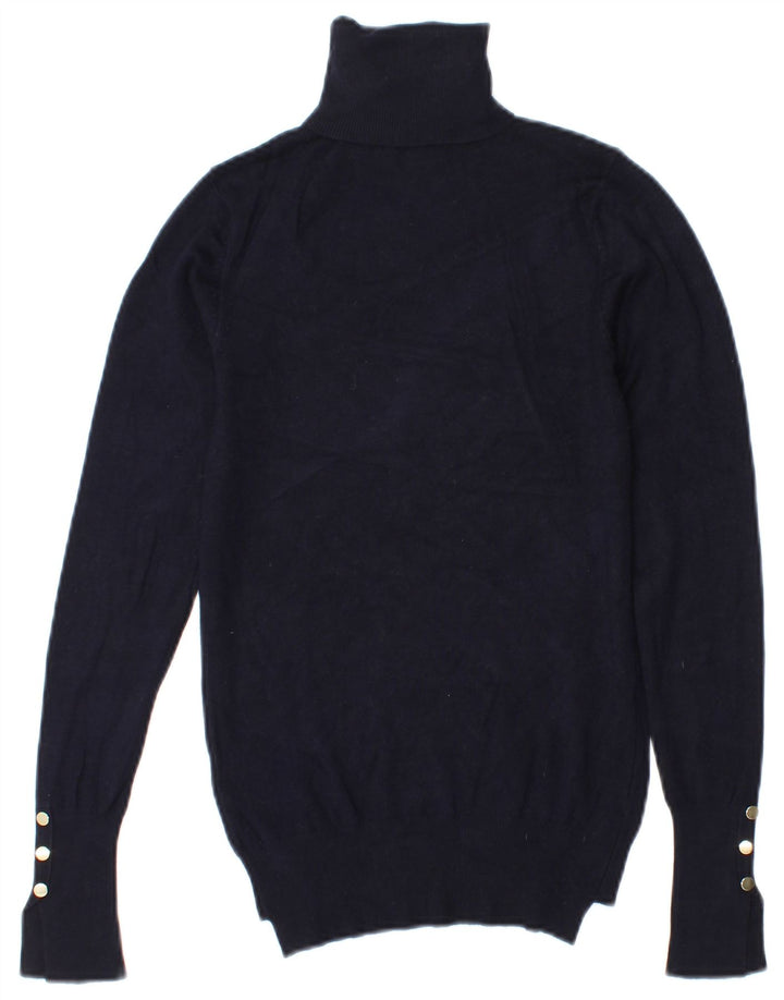 Sweter damski Zara z wywijanym dekoltem UK 10, mały, granatowy