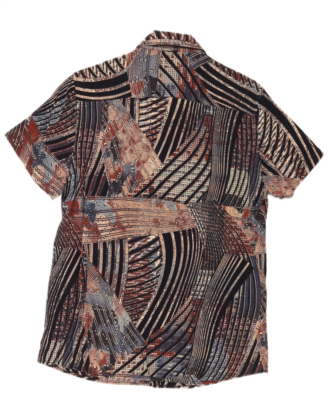 Męska koszula z krótkim rękawem VINTAGE w małe wielokolorowe paski