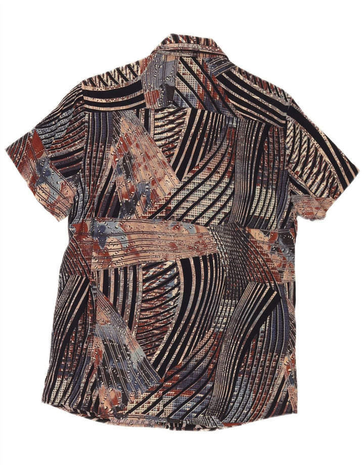 Męska koszula z krótkim rękawem VINTAGE w małe wielokolorowe paski