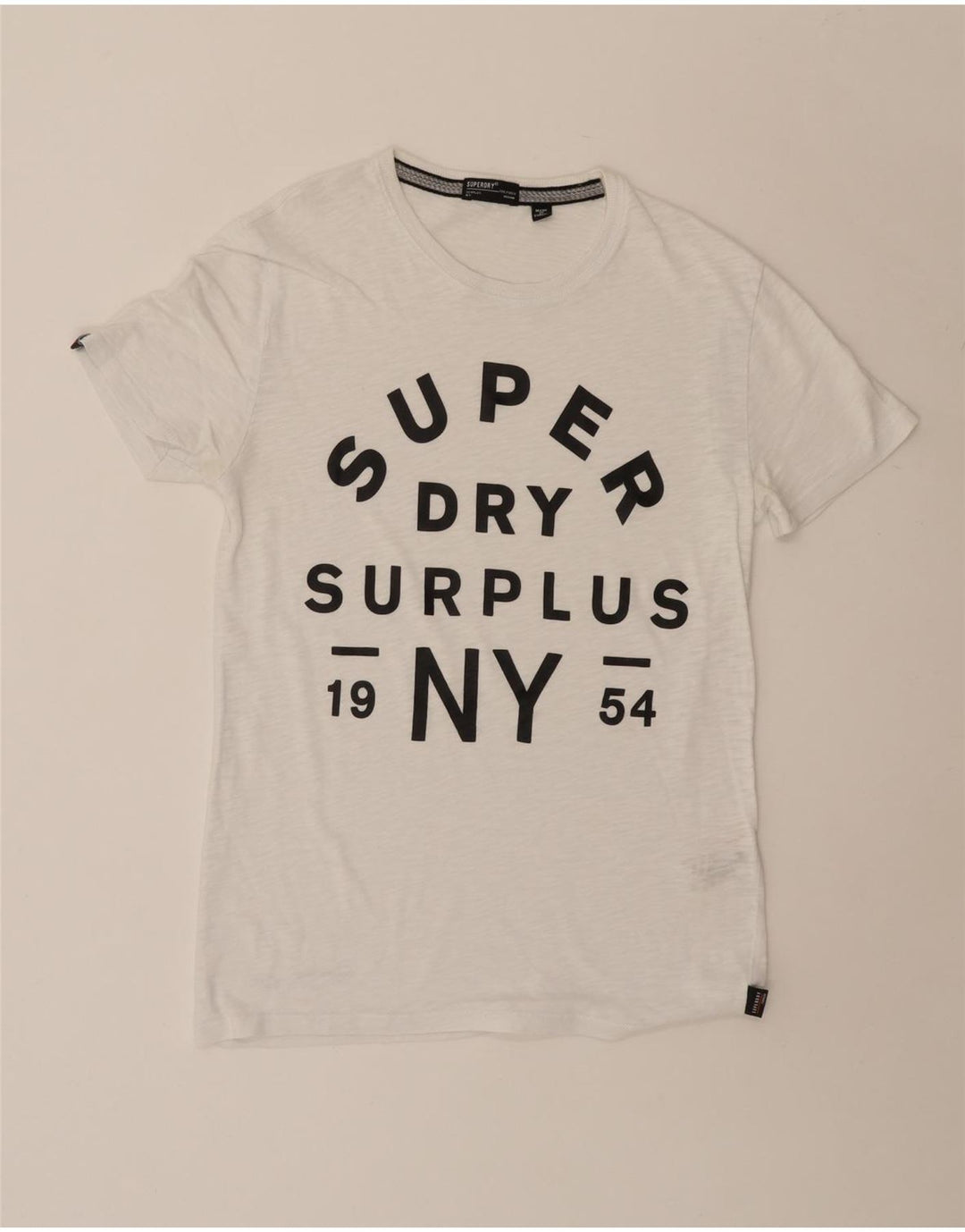 Męska koszulka z grafiką SUPERDRY, średnia biała bawełna