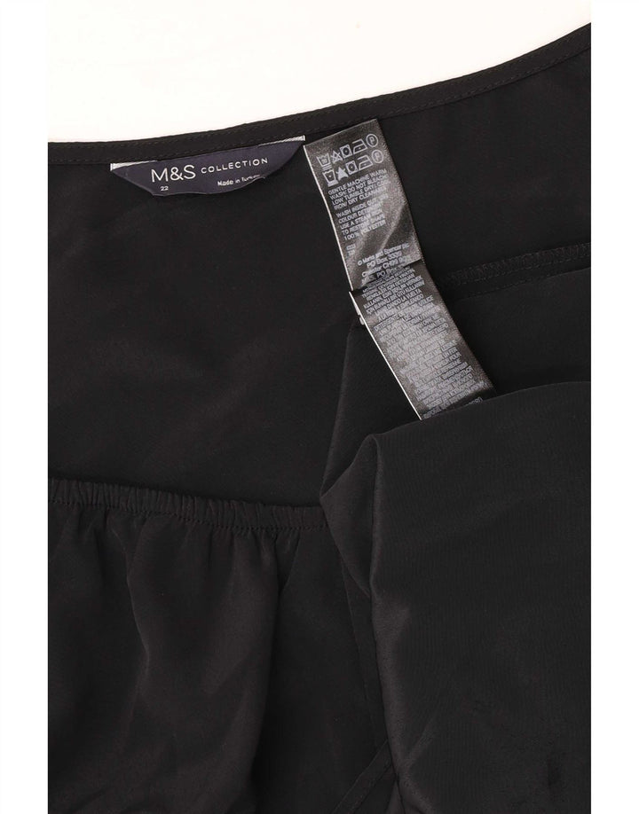 Bluzka damska Marks & Spencer UK 22 3XL Czarny poliester