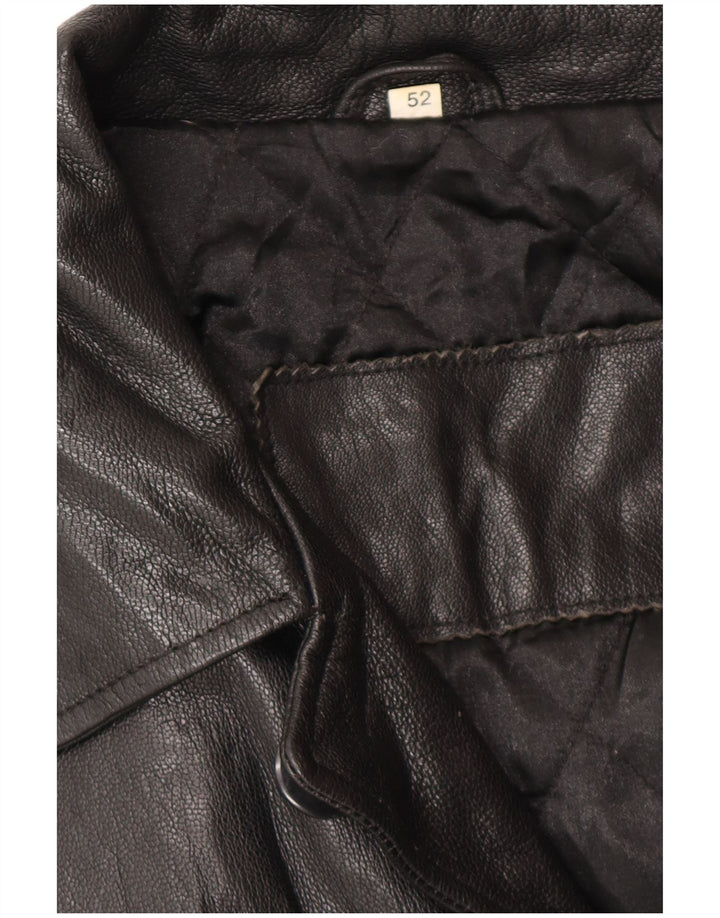 Męska kurtka skórzana VINTAGE IT 52 XL Czarna skóra