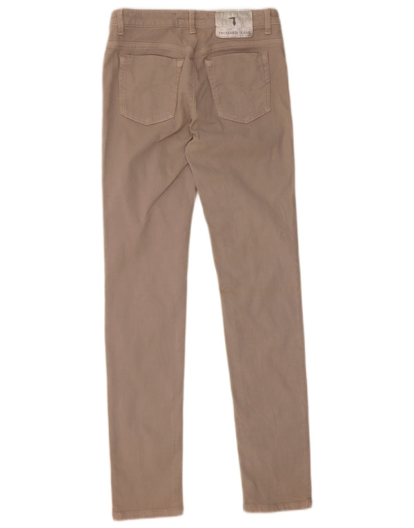 Spodnie męskie TRUSSARDI Skinny Casual IT 40 Small W26 L31 Beżowa bawełna