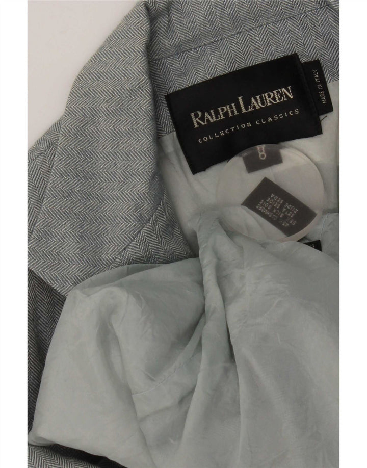 Damska marynarka zapinana na 3 guziki Ralph Lauren US 8 w kolorze średnioniebieskim w jodełkę