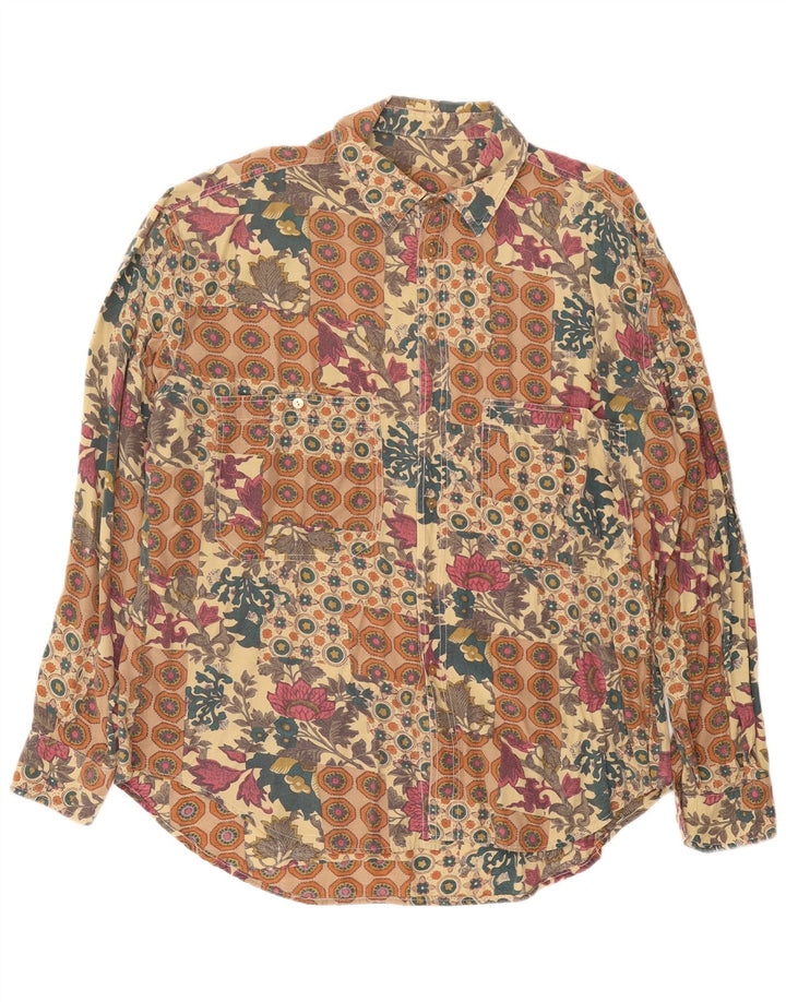 Koszula męska VINTAGE XL w kolorze beżowym w kwiaty