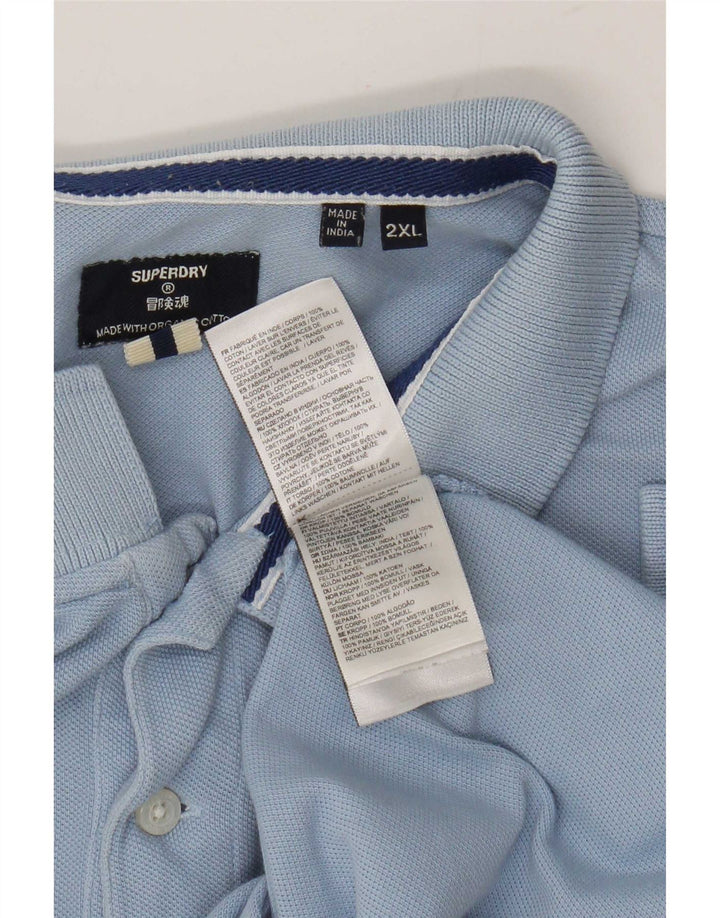 Męska koszulka polo Superdry 2XL, niebieska, bawełniana