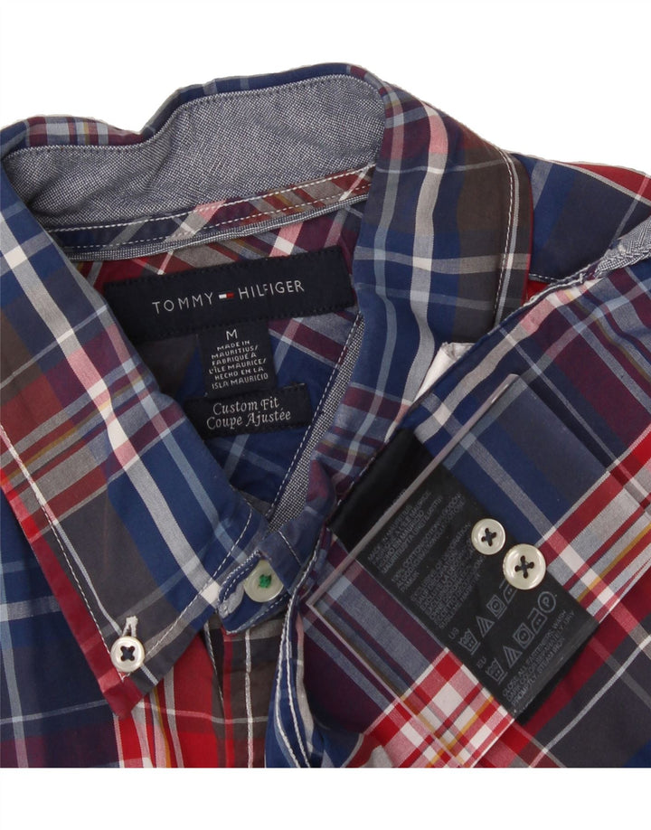 TOMMY HILFIGER Mens Custom Fit Shirt Medium Blue Check Cotton Vintage Tommy Hilfiger and Second-Hand Tommy Hilfiger from Messina Hembry 