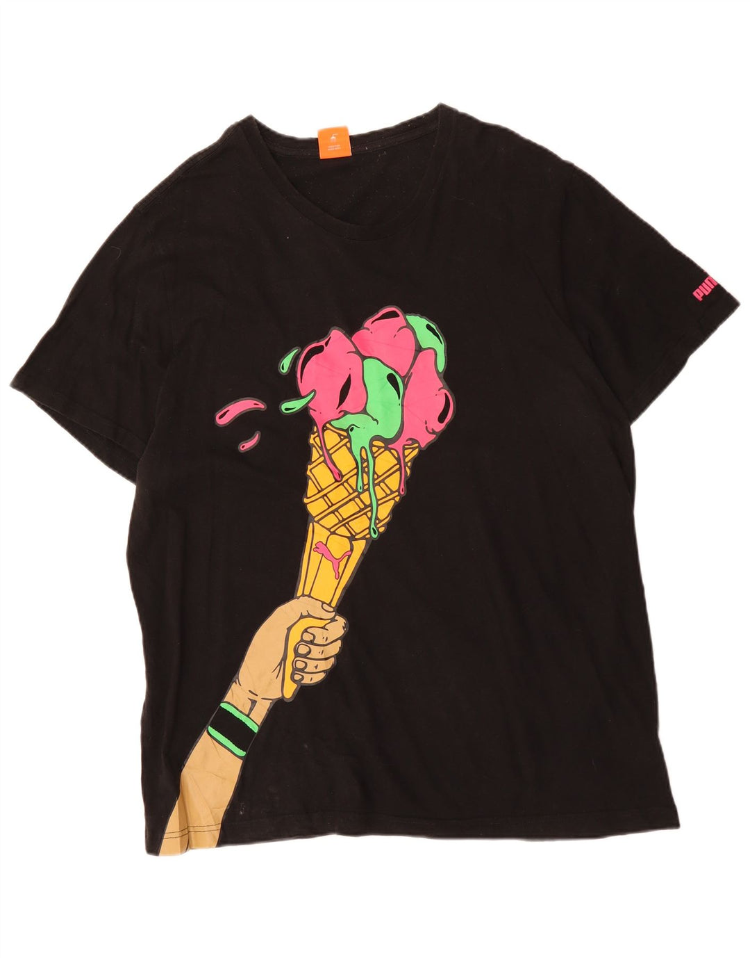 Męski T-shirt z grafiką PUMA, top 2XL, czarna bawełna