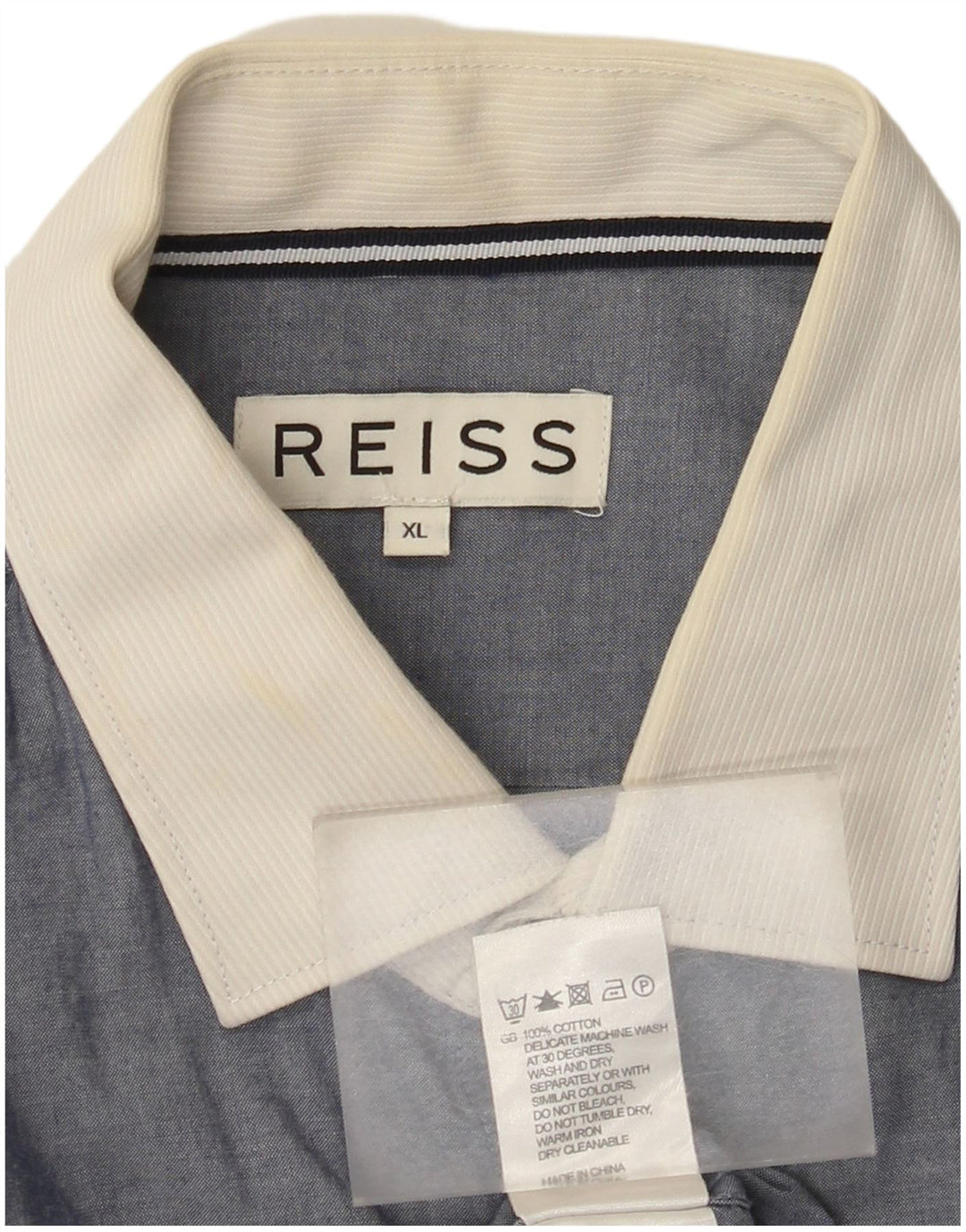 Koszula męska Reiss XL, niebieska, bawełniana z blokami kolorów