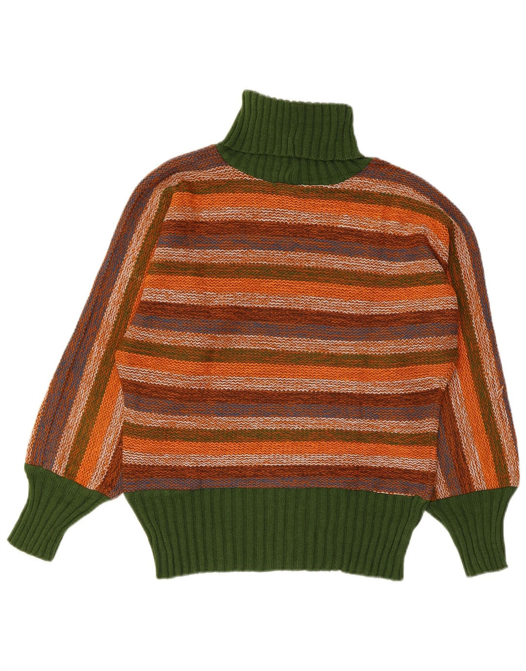 Vintage damski sweter z golfem IT 44 w średnie wielokolorowe paski