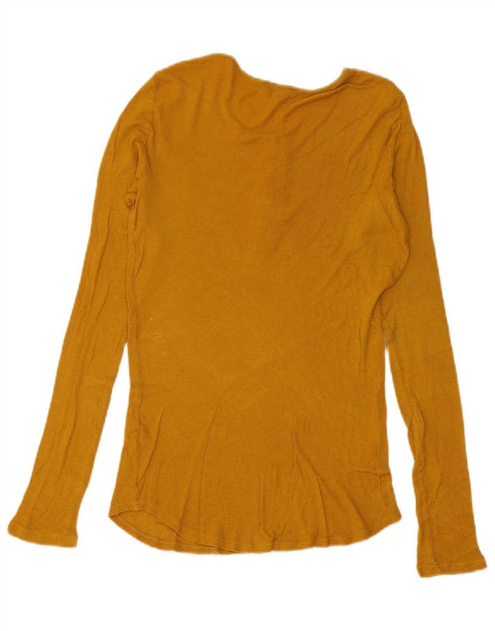Damski top Massimo Dutti z długim rękawem, UK 12, średni żółty poliester