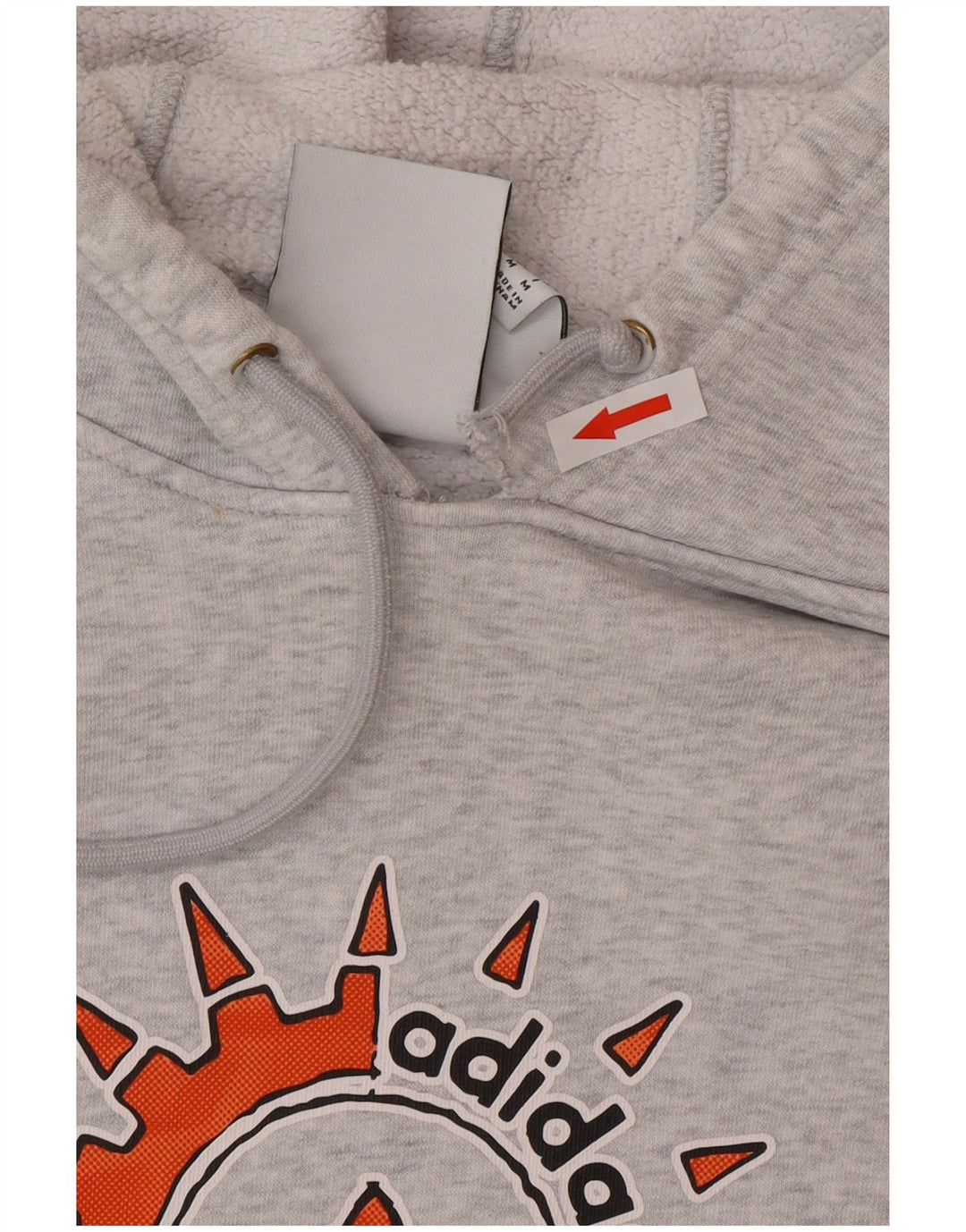 Męska bluza z kapturem Adidas Graphic, średnia szara bawełna