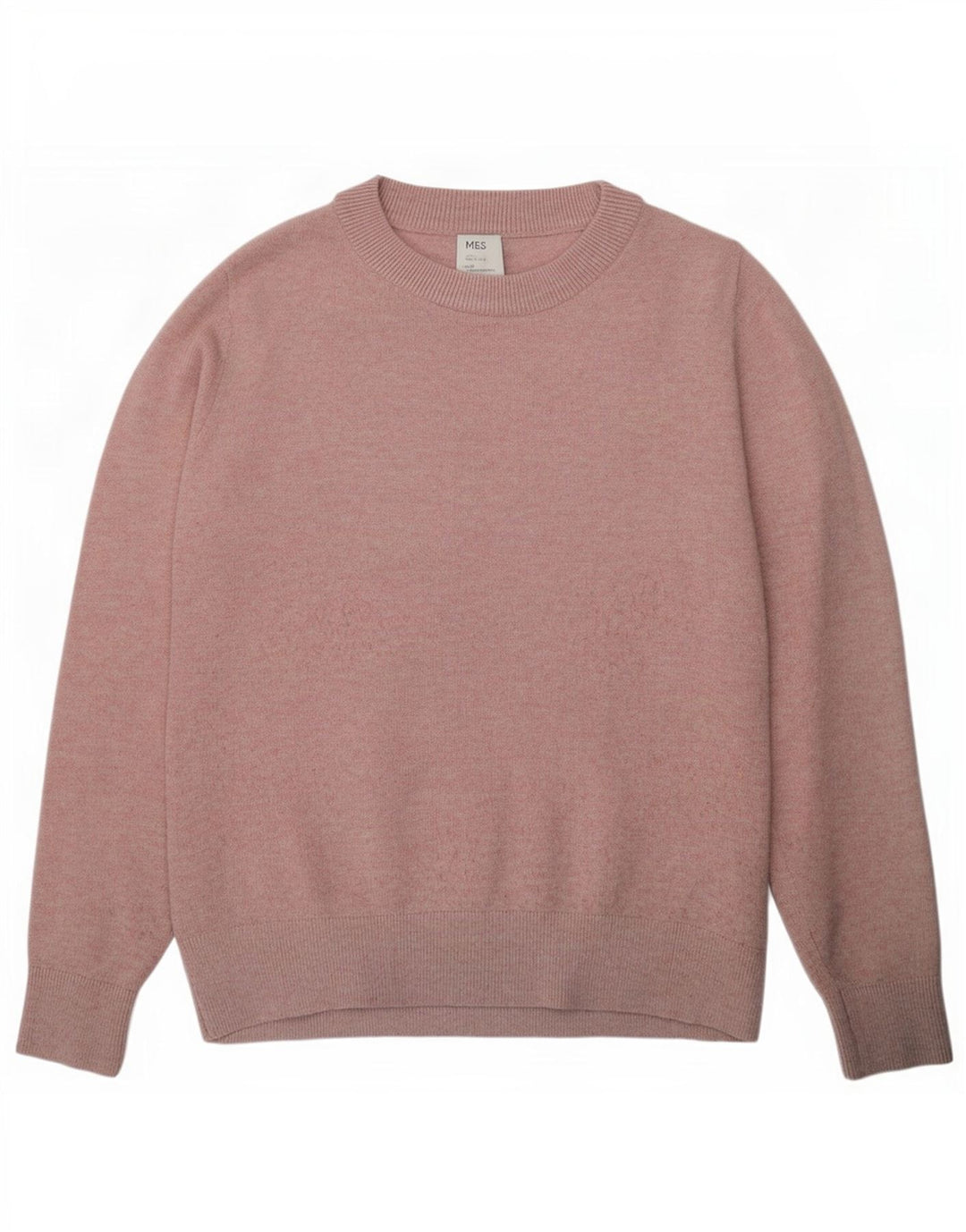 Marks & Spencer Damski sweter z okrągłym dekoltem, UK 10, mały, różowy poliester