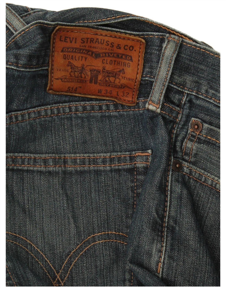 Męskie dżinsy Levi's 514 Straight W34 L32 Granatowa bawełna