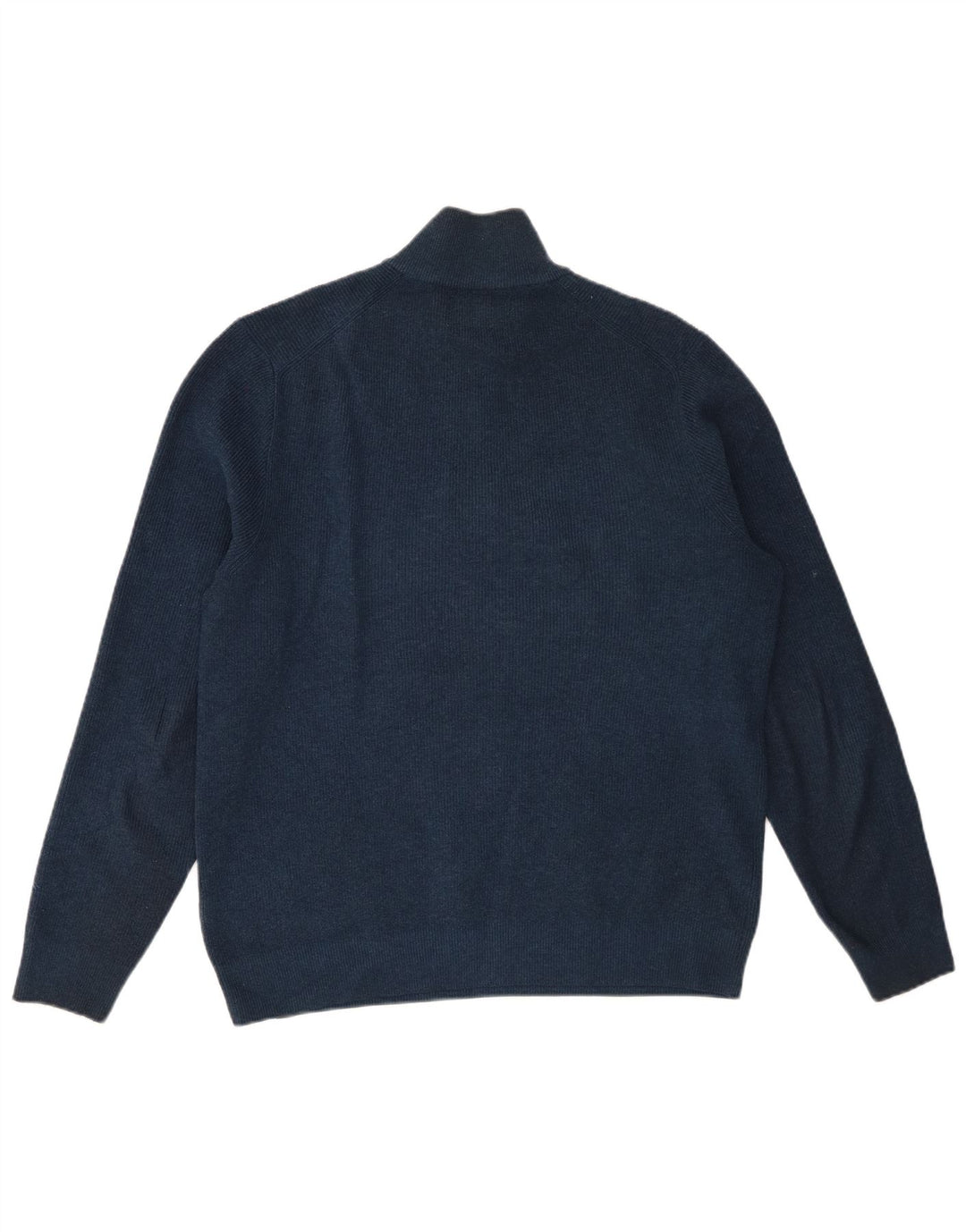 Marks & Spencer Męski sweter z zamkiem błyskawicznym, duży, granatowy, bawełniany
