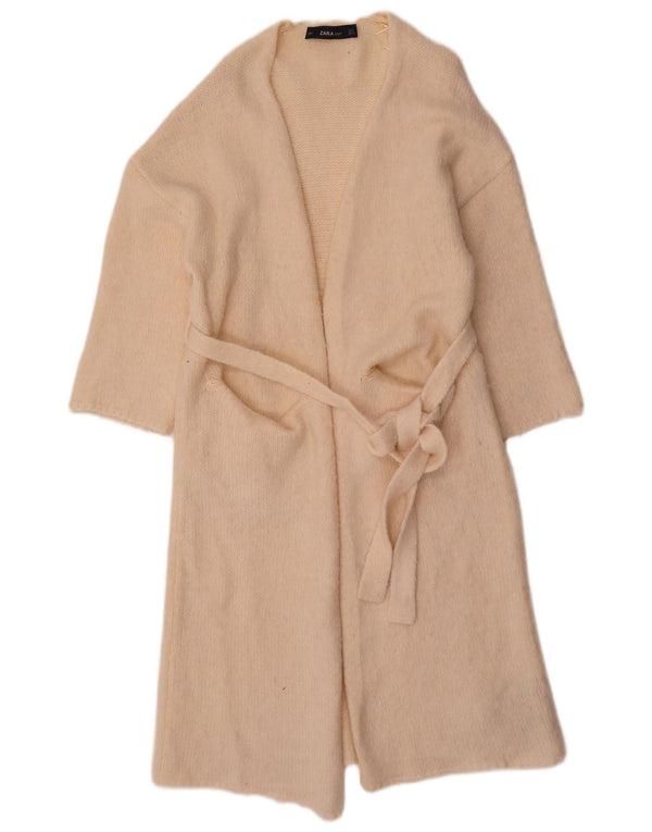 Damski sweter rozpinany z długim rękawem i rękawem 3/4 Zara UK 10 Small Beige