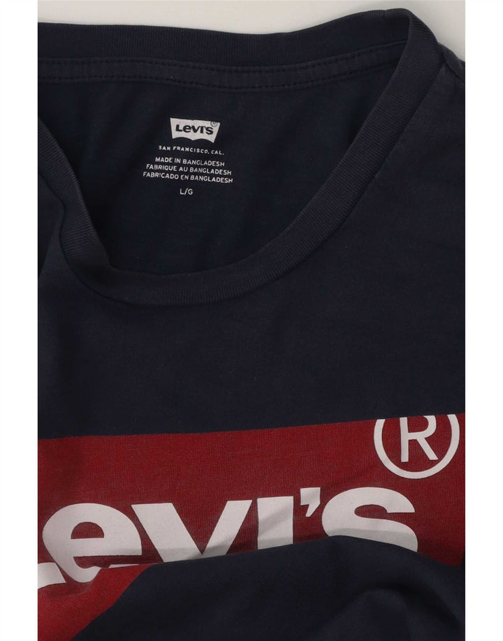 Męski T-shirt z grafiką Levi's, duży, granatowy