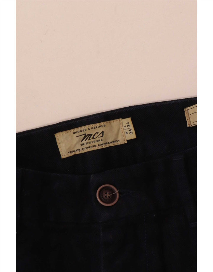 Męskie proste spodnie chino Marlboro Classics W34 L28 granatowe