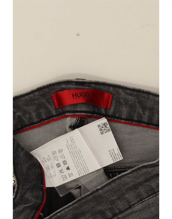 Męskie jeansy slim fit Hugo Boss W30 L32 Szara bawełna