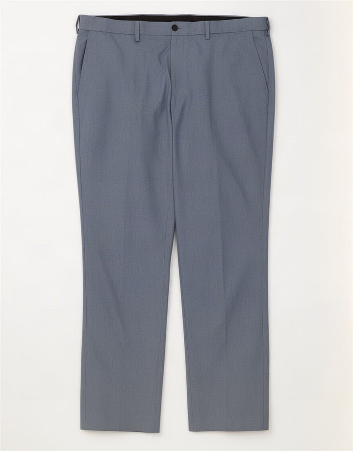 Męskie spodnie chino o regularnym kroju Marks & Spencer W40 L31 Niebieski poliester