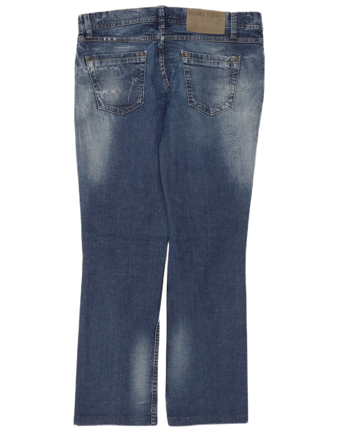 Damskie dżinsy Benetton Regular Straight W31 L28 Niebieskie bawełniane