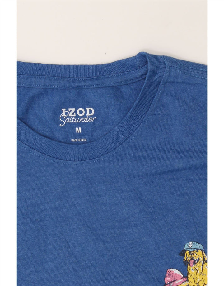 IZOD Mens Salt Water Graphic T-Shirt Top Medium Blue Cotton Vintage Izod and Second-Hand Izod from Messina Hembry 