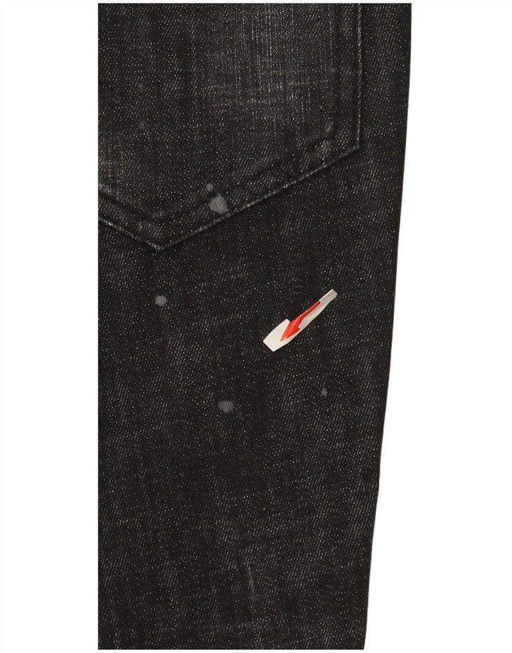 Dsquared2 Damskie proste dżinsy IT 44 Medium W30 L26 Czarna bawełna