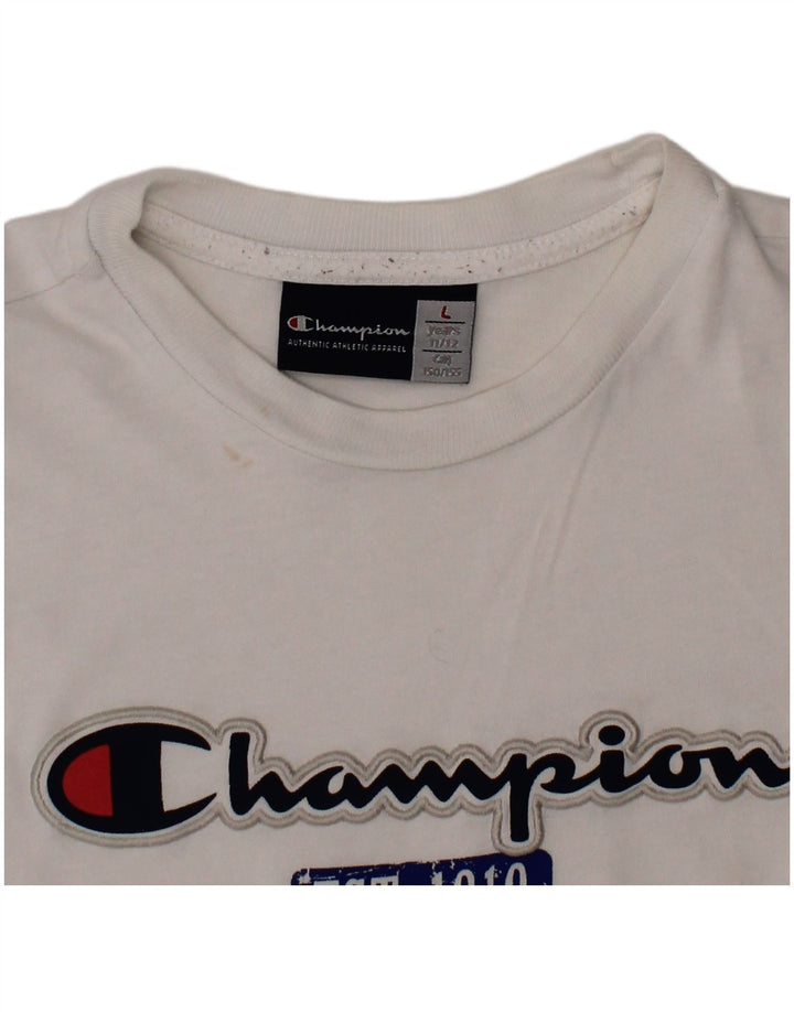 CHAMPION Boys Graphic T-Shirt Top 11-12 Years Large  White