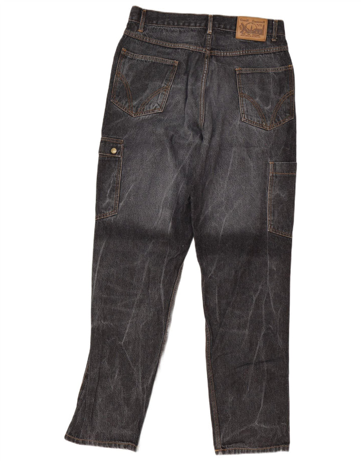 Męskie jeansy cargo w stylu vintage, zwężane W33 L34, szara bawełna