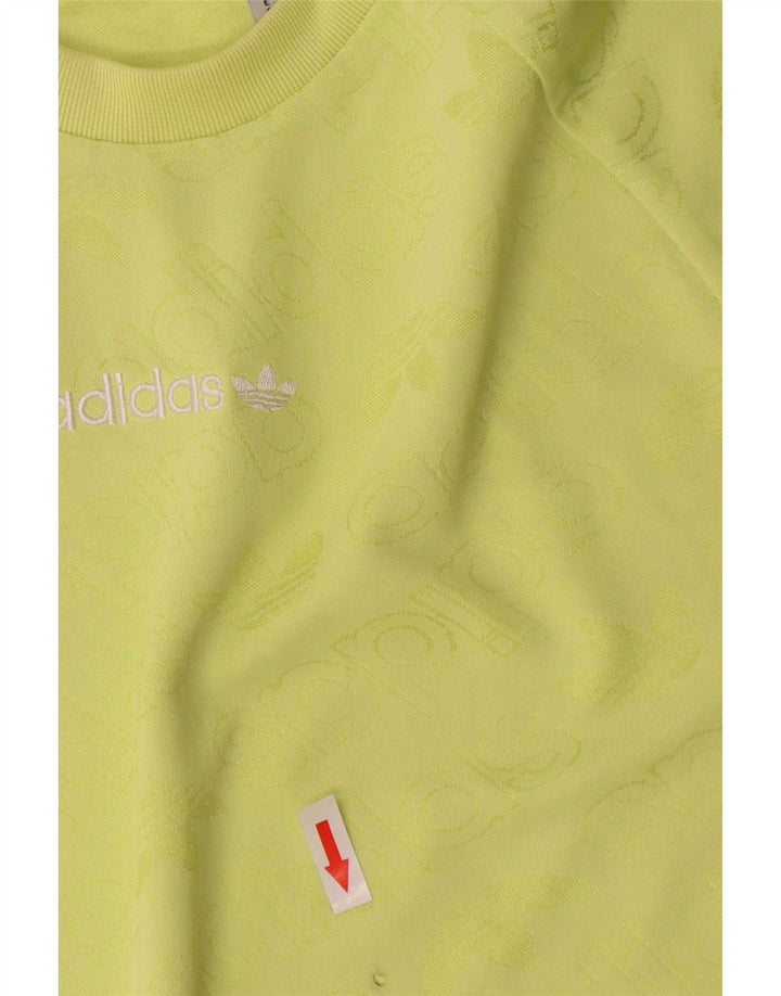 Męska koszulka z grafiką Adidas, mała, zielona, poliestrowa
