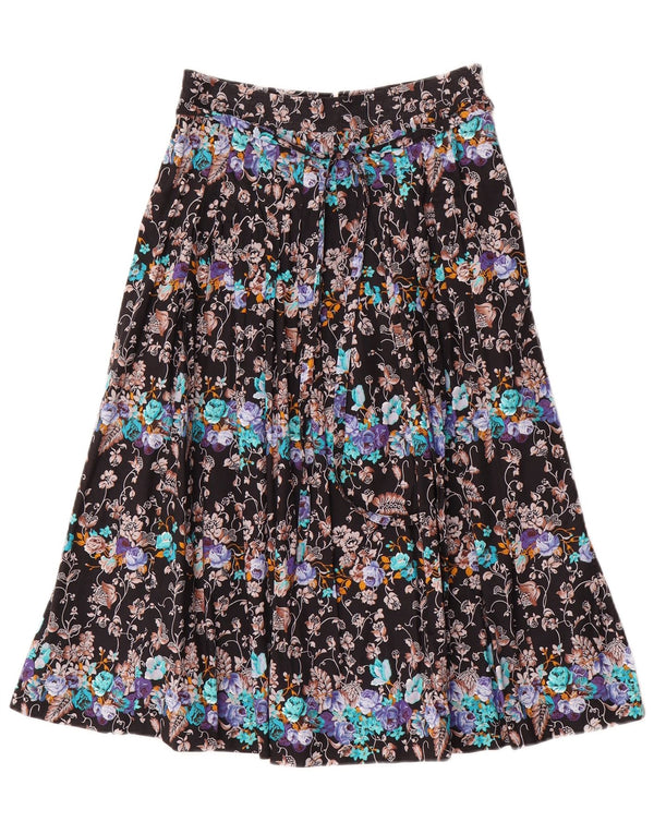 Damska spódnica w kształcie litery A Lucie Linden IT 38 XS W26 Czarna bawełniana w kwiaty