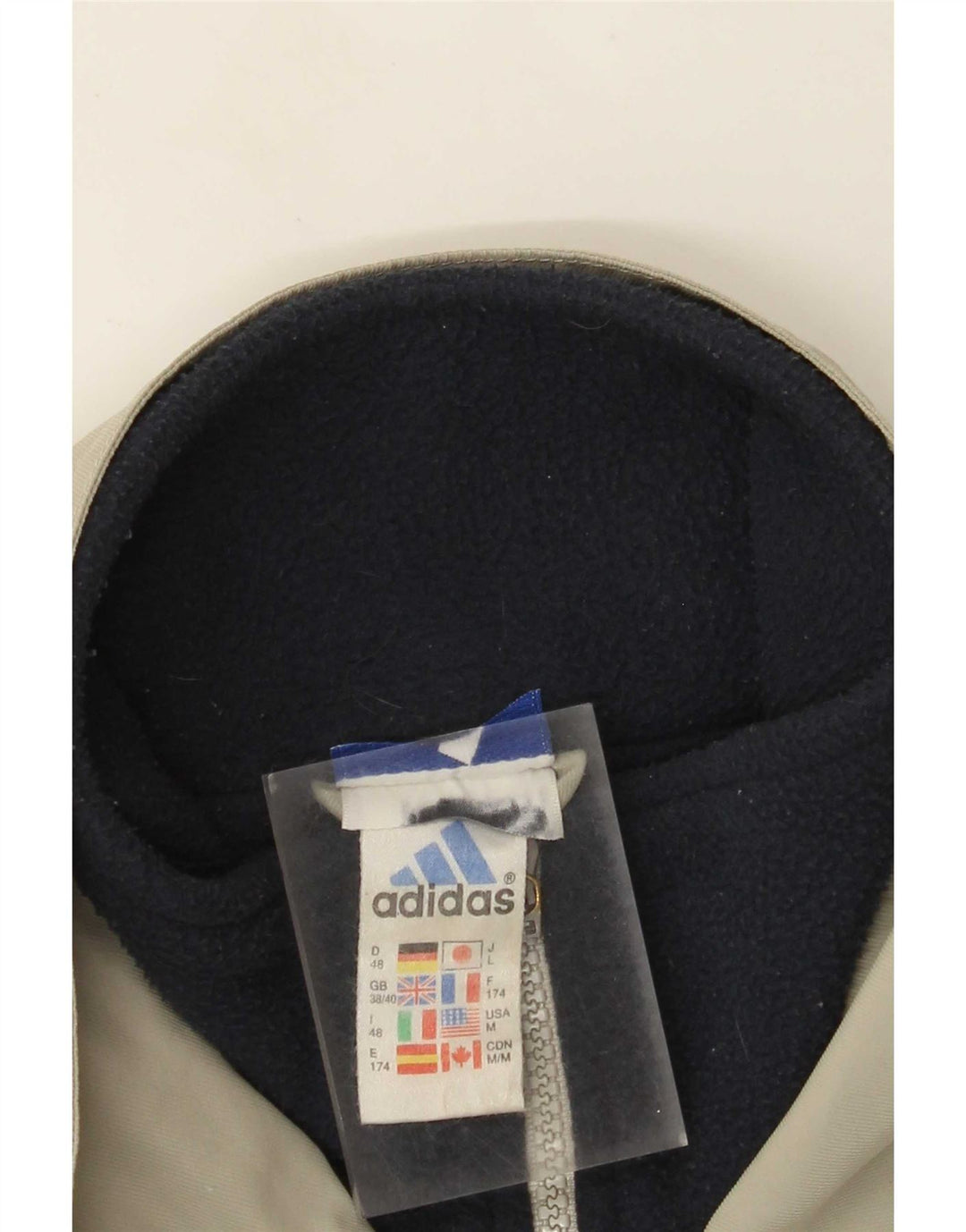 Męska kurtka wiatrówka Adidas UK 38/40 Średni szary poliester