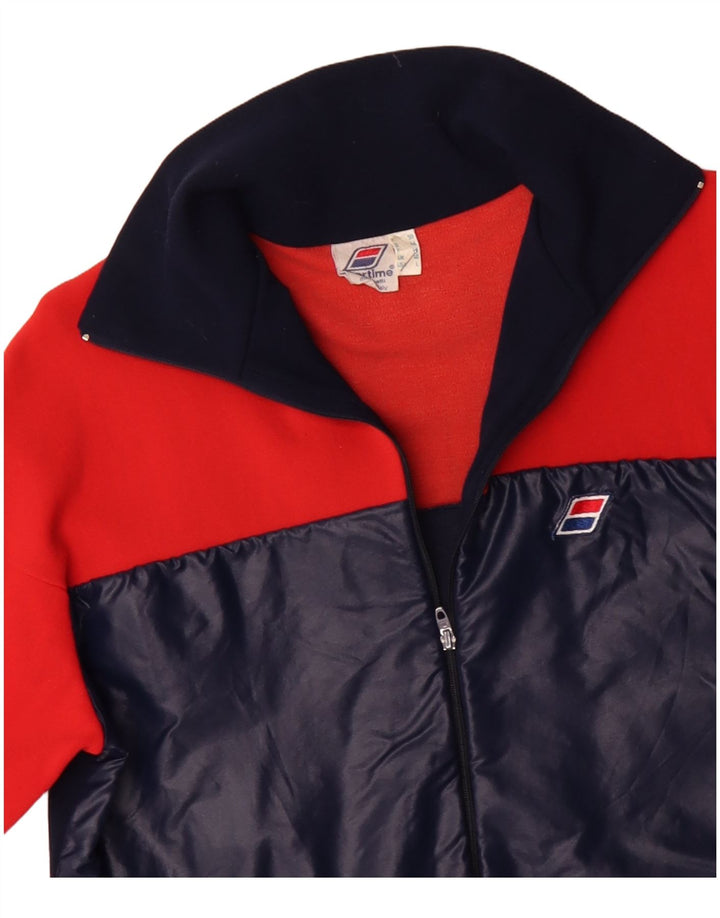 Męska kurtka dresowa VINTAGE UK 40, poliamid blokowy w kolorze średniej czerwieni