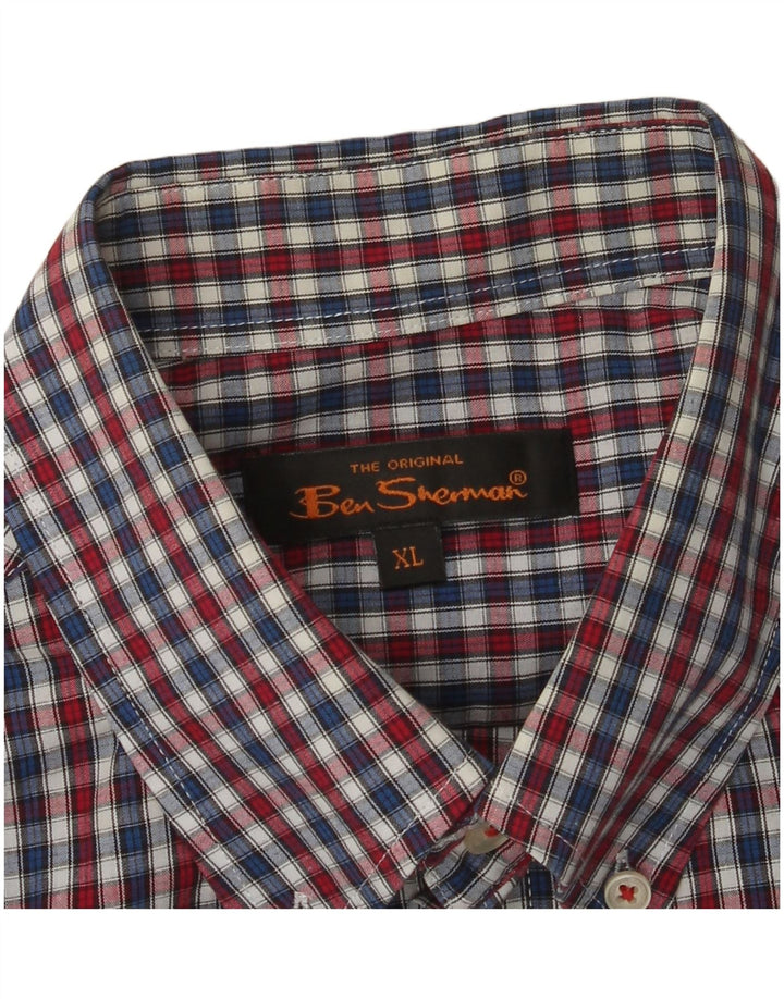 Męska koszula z krótkim rękawem Ben Sherman XL, wielobarwna kratka