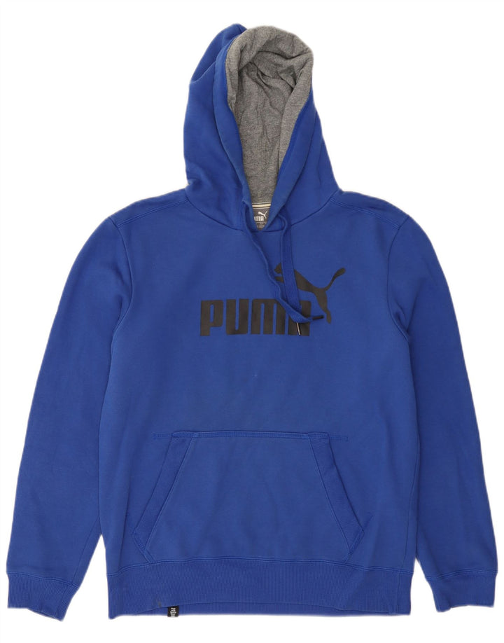 Męski sweter z kapturem i grafiką PUMA, mały, niebieski, bawełniany