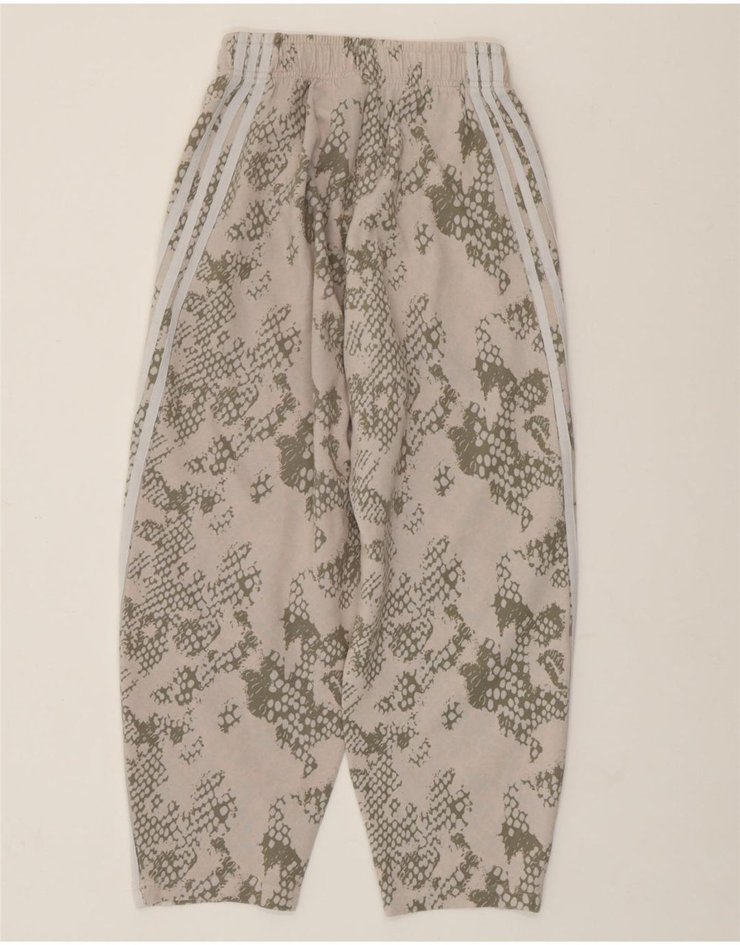 Damskie spodnie dresowe ADIDAS UK 4/6 XS Beżowa bawełna w kamuflażu