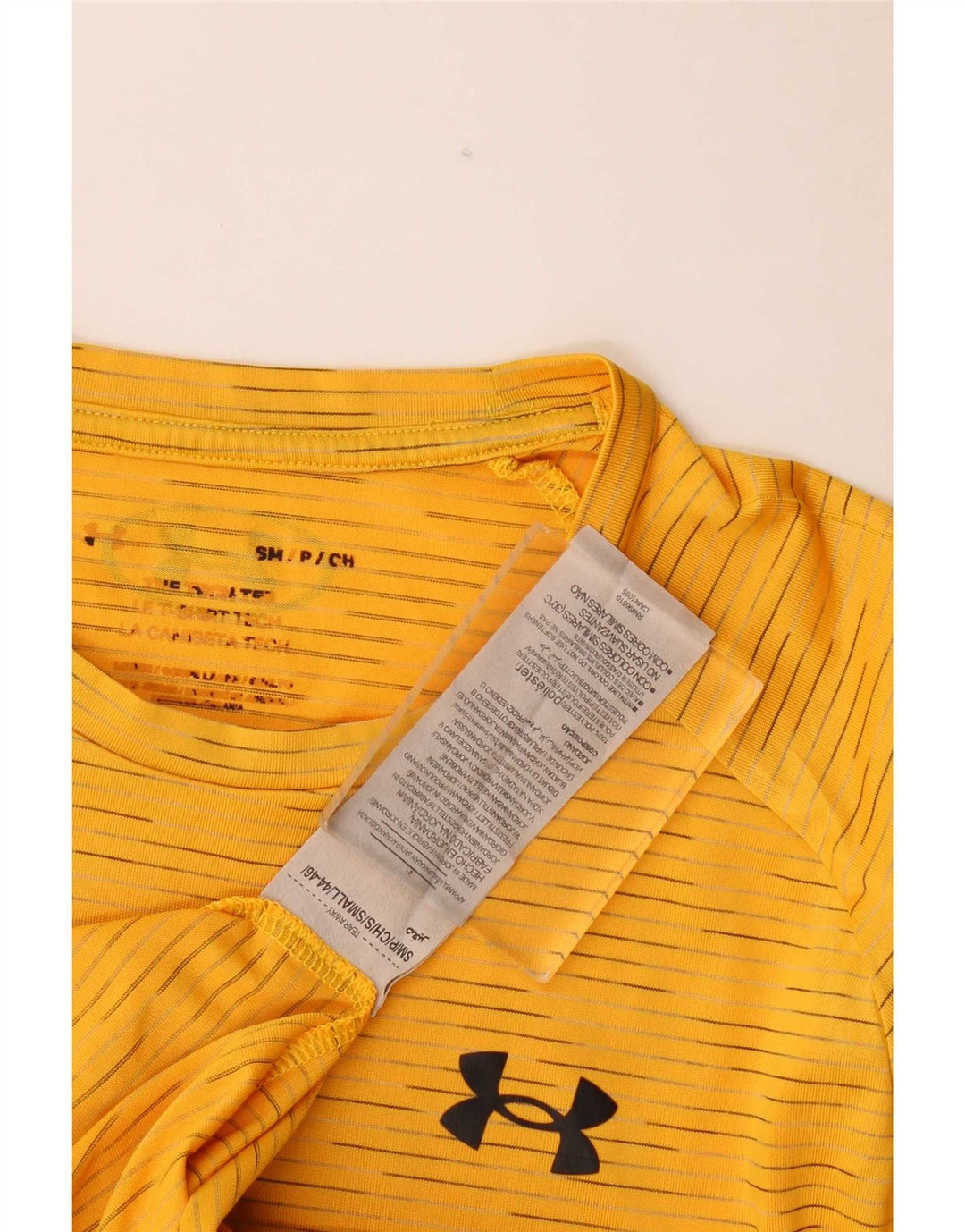 Under Armour Męski T-shirt Top z poliestru w małe żółte paski