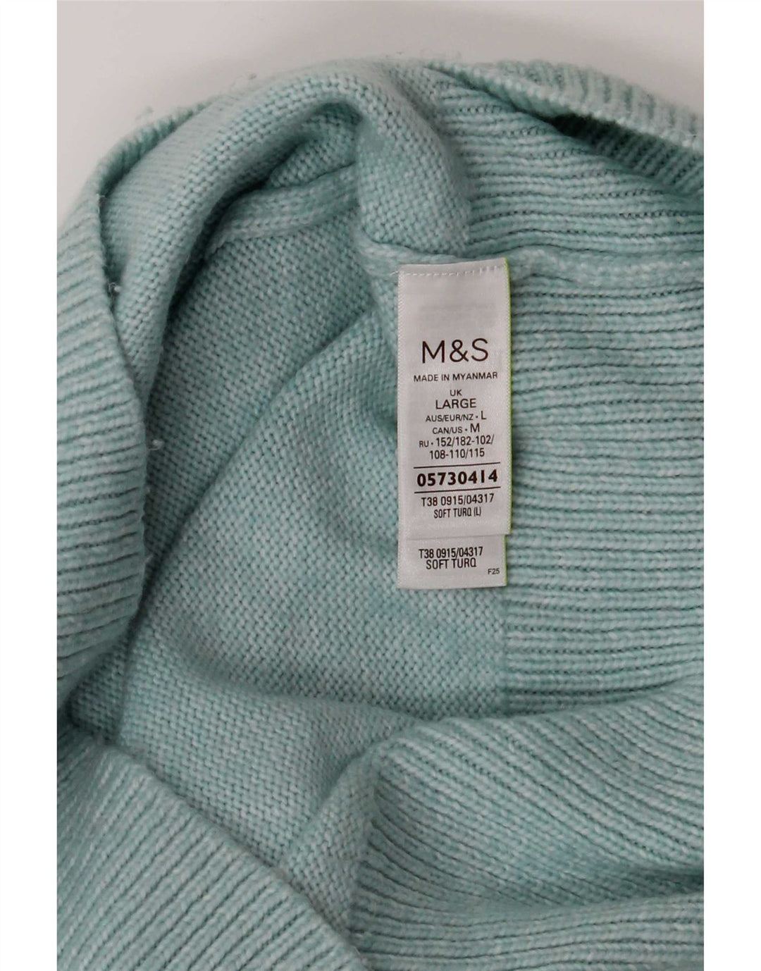 Marks & Spencer Damski sweter z golfem UK 16, duży turkusowy