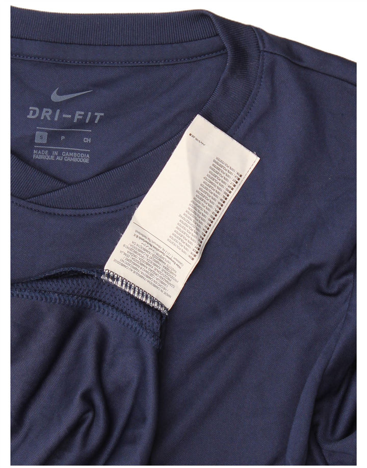 Męski T-shirt Nike Dri Fit, mały, granatowy, poliestrowy