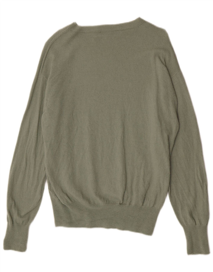 Sweter damski Zara z dekoltem w łódkę, UK 14, średnia wełna khaki