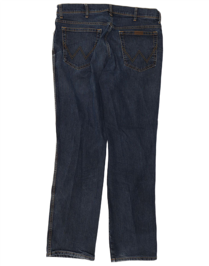 Męskie jeansy Wrangler o prostym kroju W38 L32, niebieskie, bawełniane