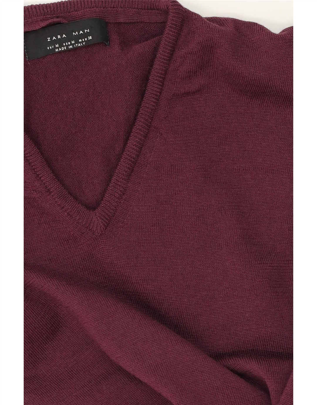 Męski sweter Zara z dekoltem w kształcie litery V, średni fiolet