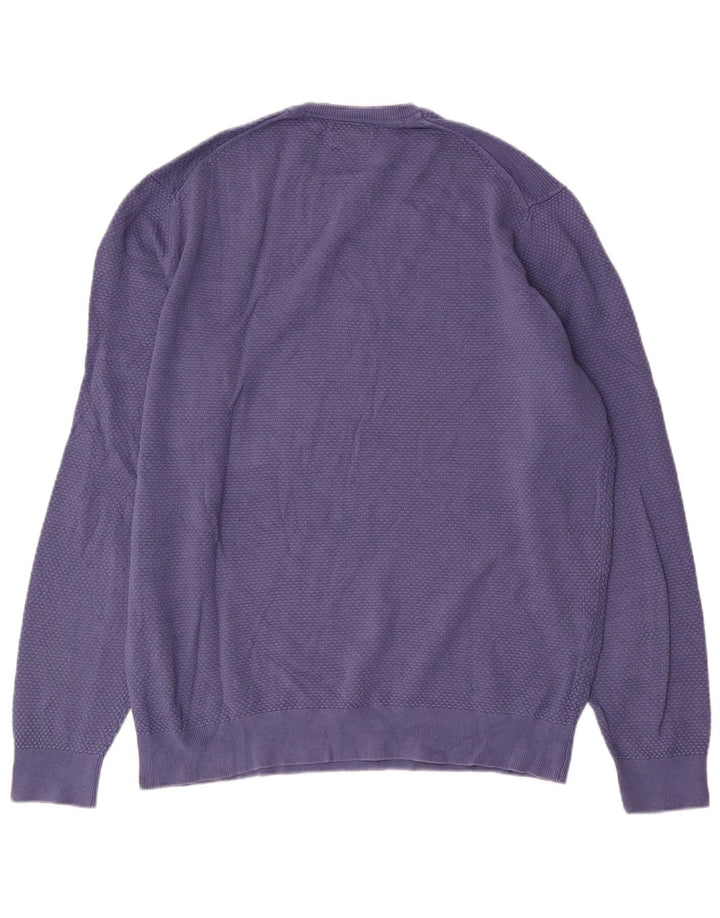 Męski sweter z okrągłym dekoltem Massimo Dutti XL, niebieski, bawełniany