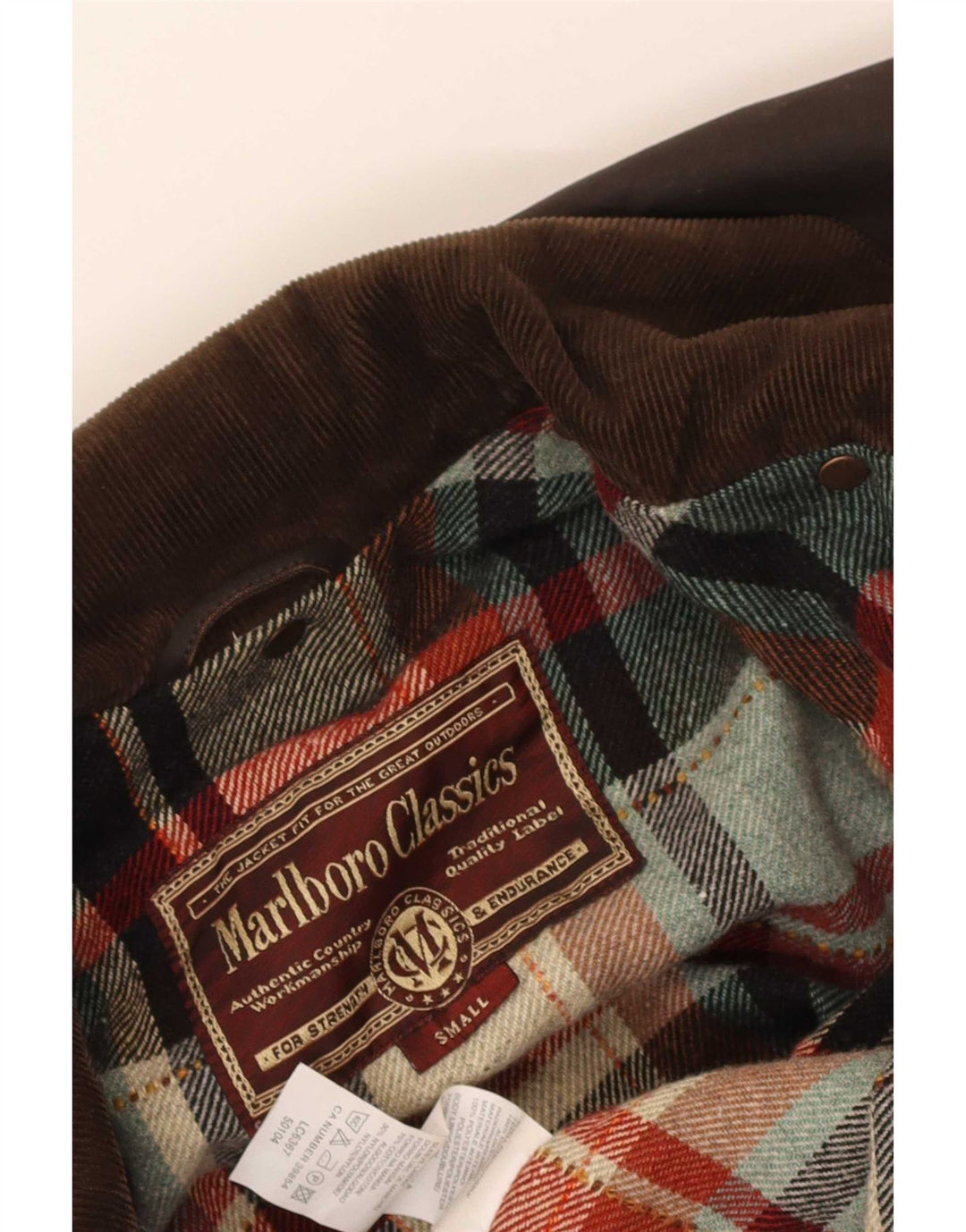 Marlboro Classics Męski płaszcz z woskowanej bawełny UK 36 Small Brown