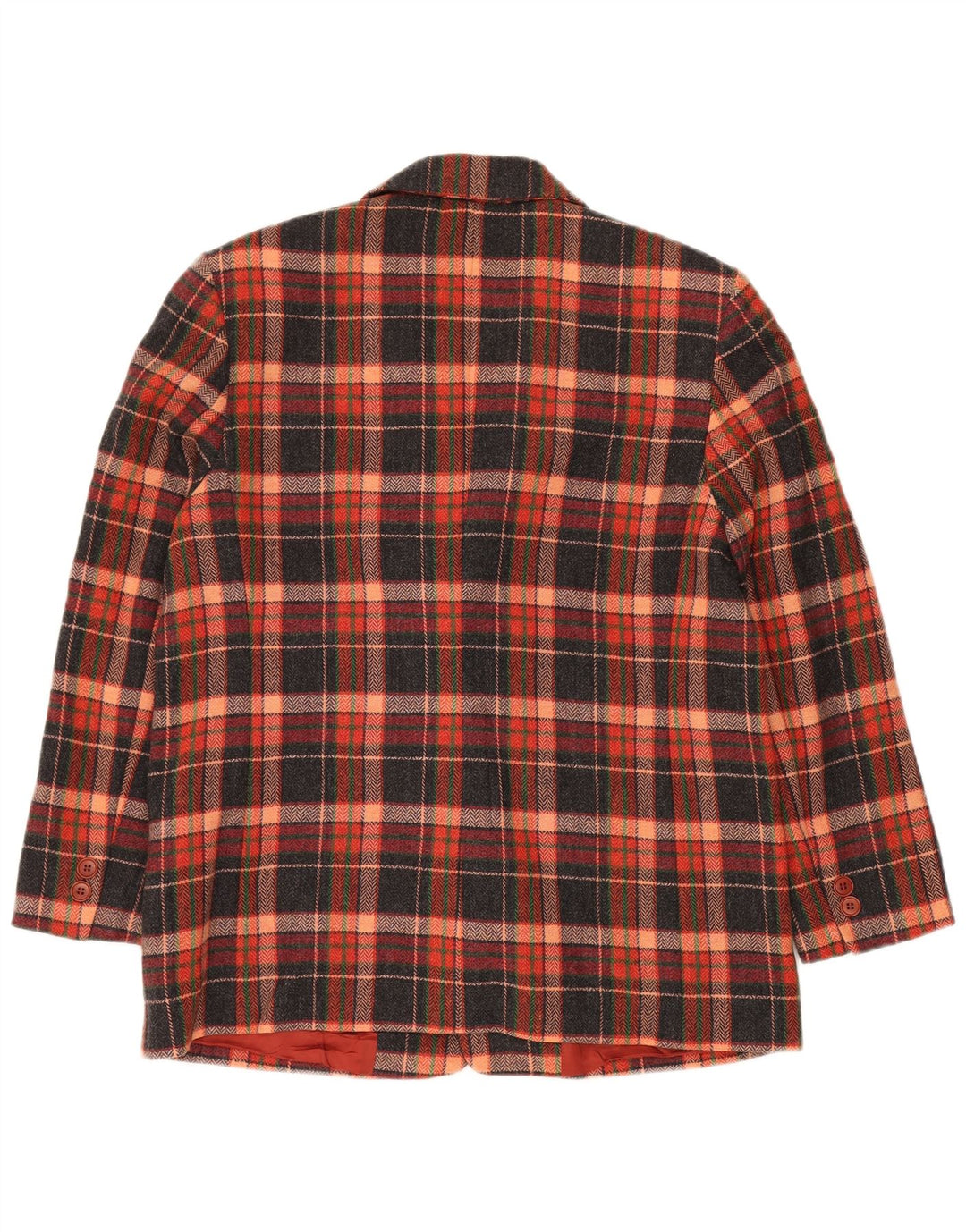 Damska marynarka VINTAGE zapinana na 2 guziki IT 47 w dużą wielobarwną kratę