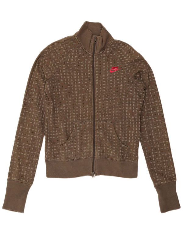 Damska kurtka dresowa NIKE UK 14, duża, bawełniana w kolorze khaki w cętki